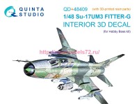 QD+48409   3D Декаль интерьера кабины Су-17УМ3 (Hobby Boss) (с 3D-печатными деталями) (thumb89351)